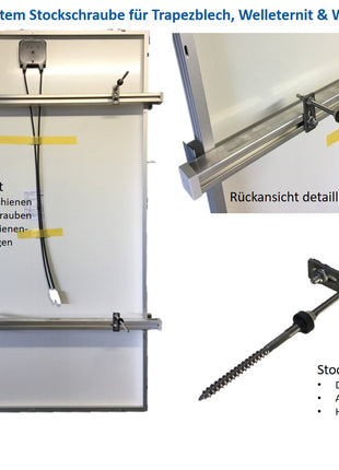 Montageset Stockschrauben für Wellblech, Blechdach, Wellplatten